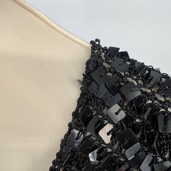 Vtg Y2K Womens Top Sequin Black Pullover Club Indie Sleaze Party Rave 90s Size S - Picture 4 of 7